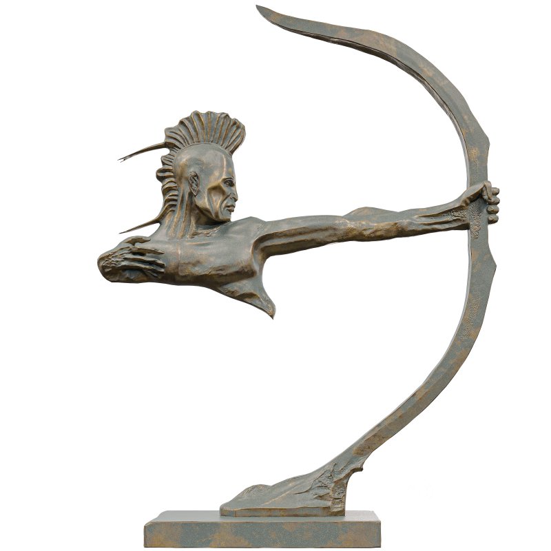 Dynamic_Archer_Statue_3D_Model_Stylized_Bronz Image 4