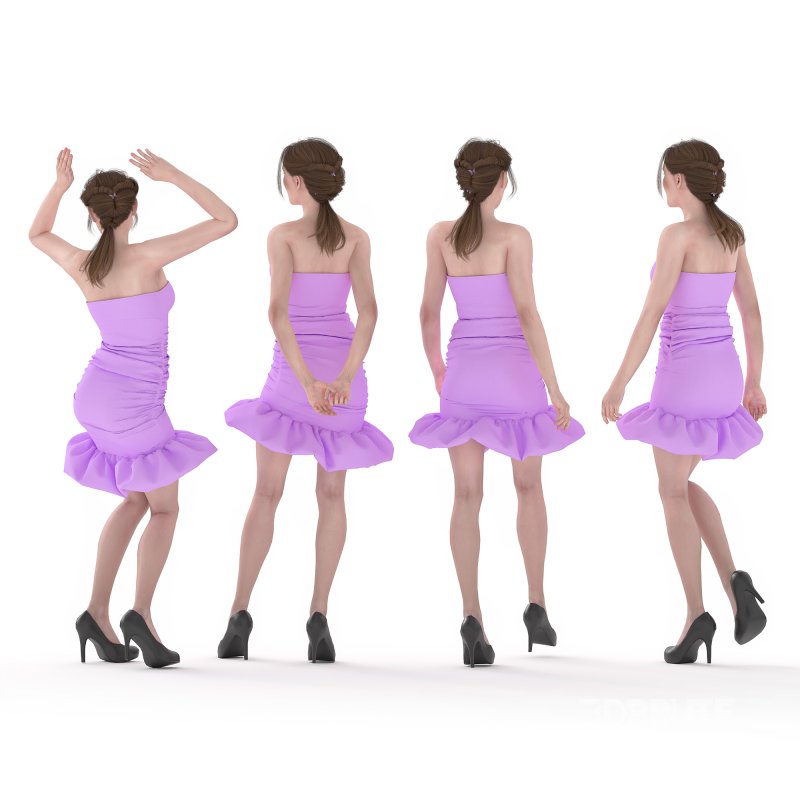 Woman in Party Dress 04 Poses Image 1