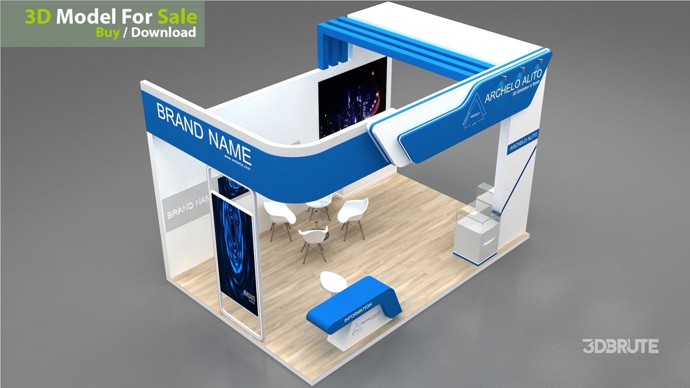 3d model booth stall Image 3