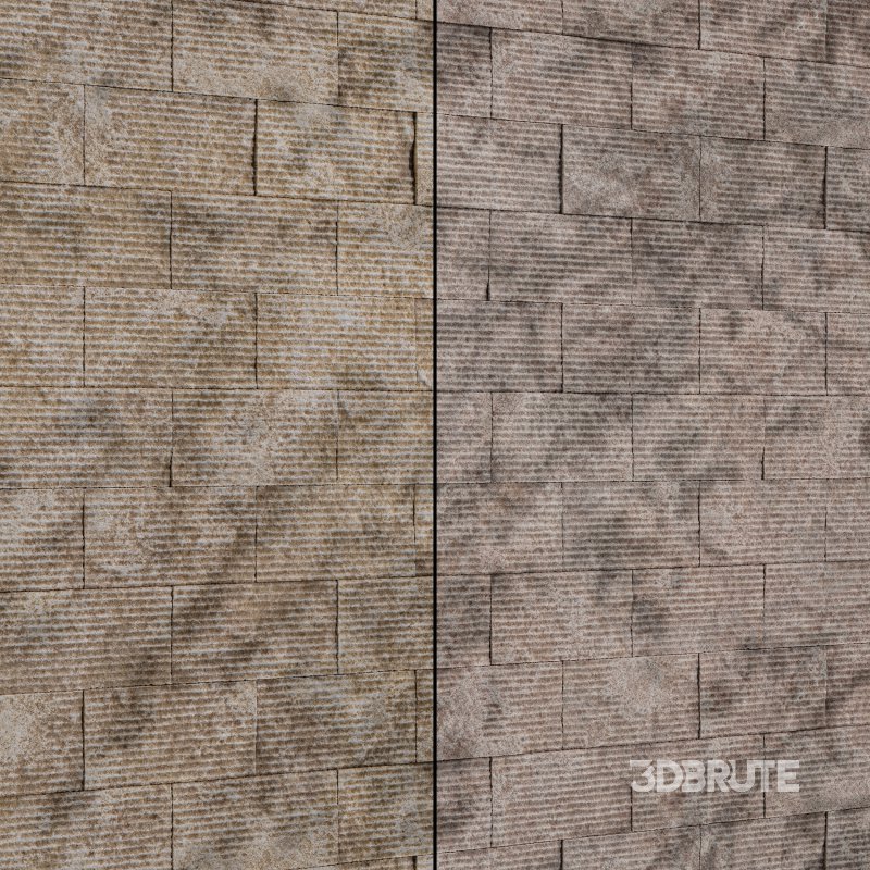 Ribbed Split Face Travertine 05 (Seamless) Image 5