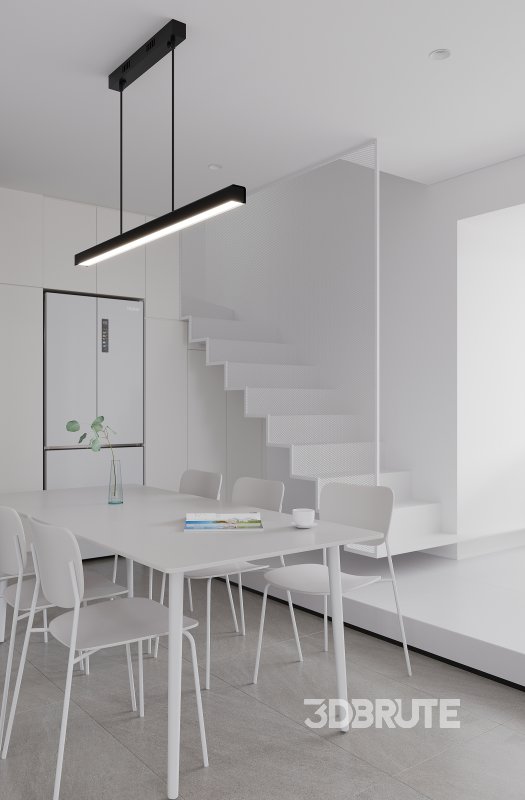 Modern living room and dining room interior scene Image 5