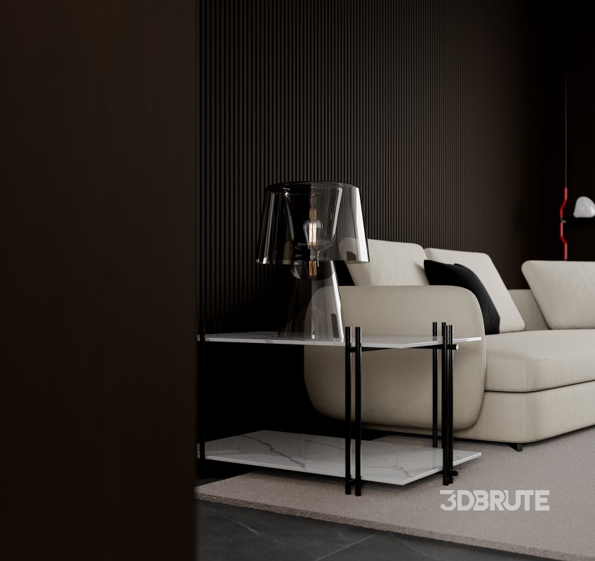 Modern living room and dining room interior scene Image 4