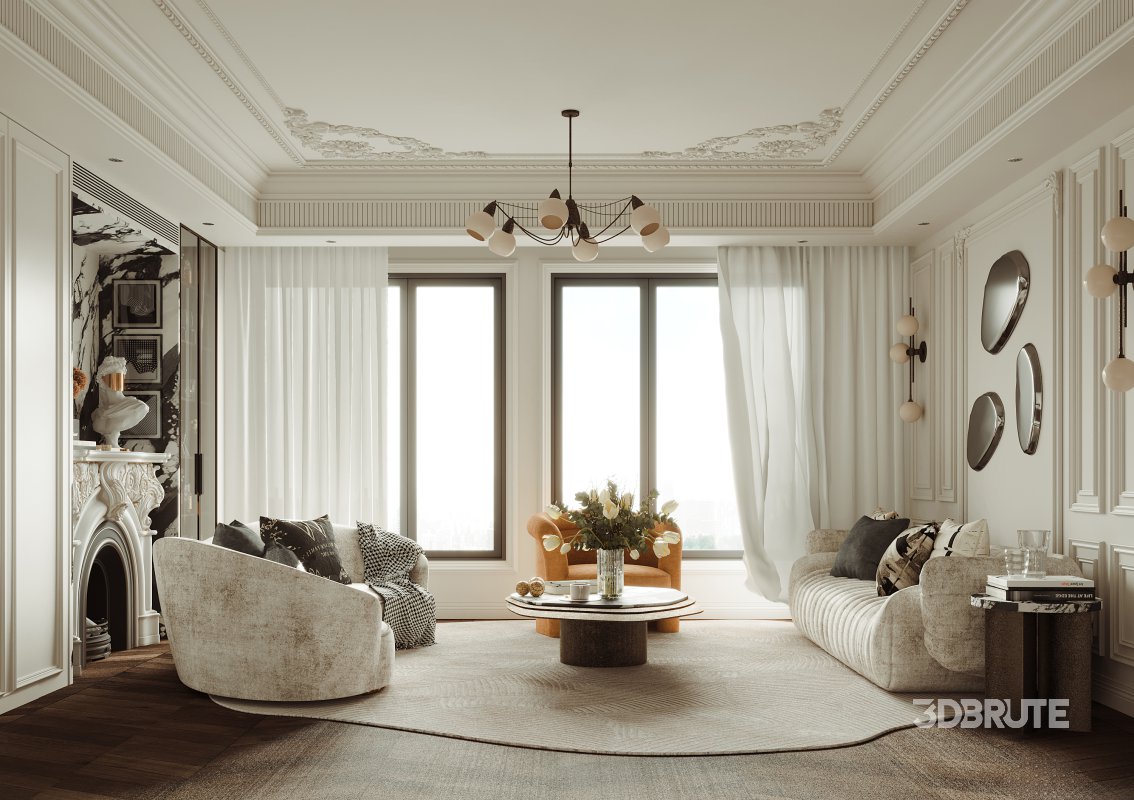 Luxurious living room and dining room Image 2