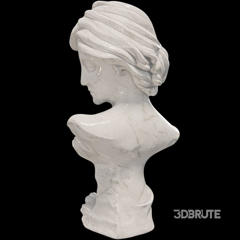 Neoclassical Woman Marble Bust Image 4