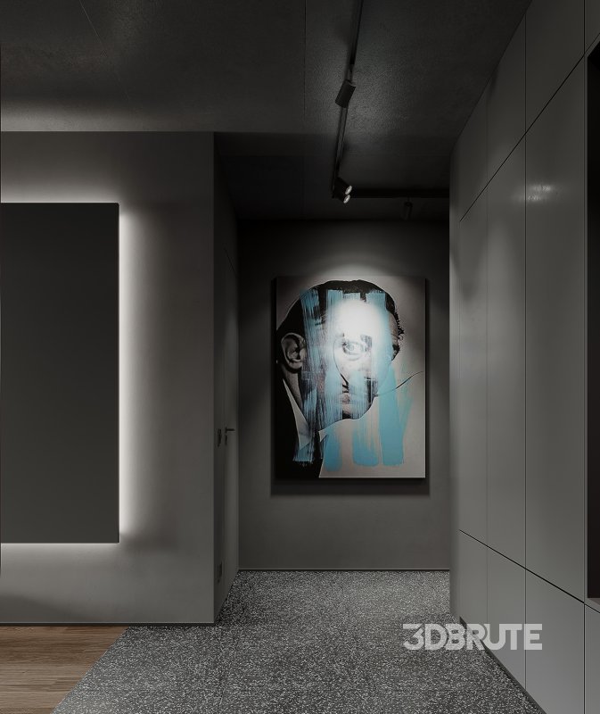 Modern living room and dining room kitchen interior scene Image 9