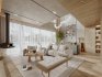 Modern living room and dining room interior scene - Thumbnail 4