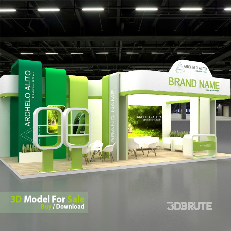 booth 3d model Image 1