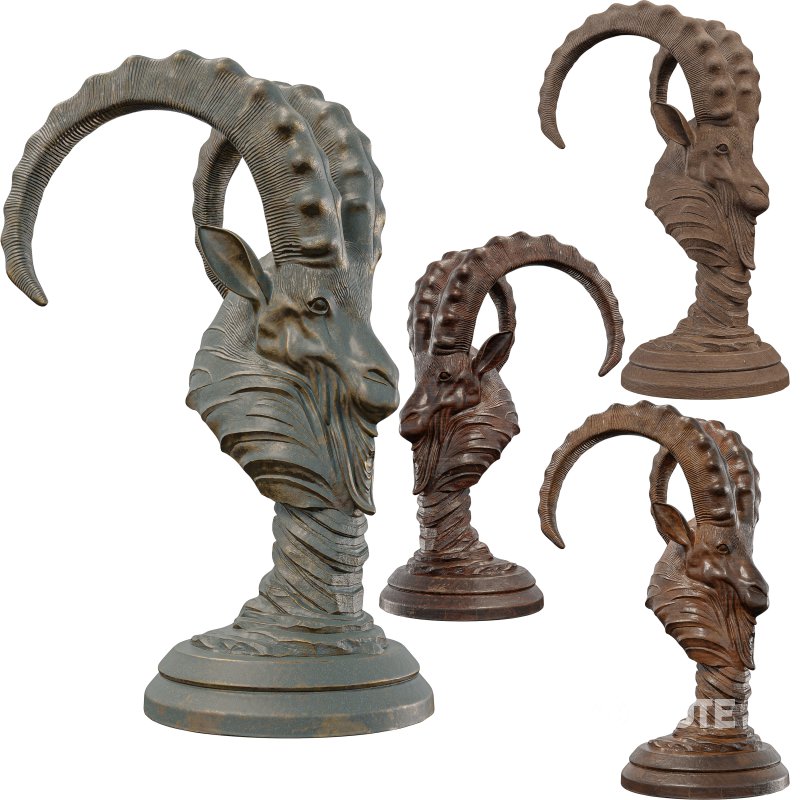 Majestic Ram Head Sculpture Image 4