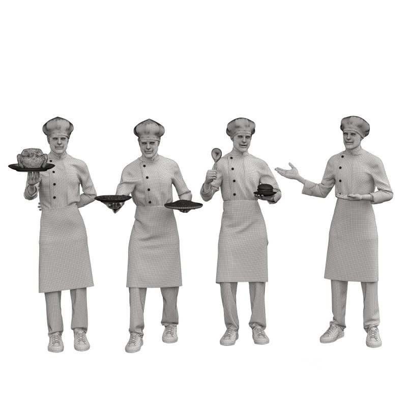 male chef in 4 poses Image 5