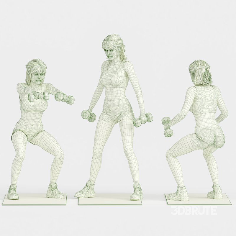 Woman in workout 03 poses Image 4