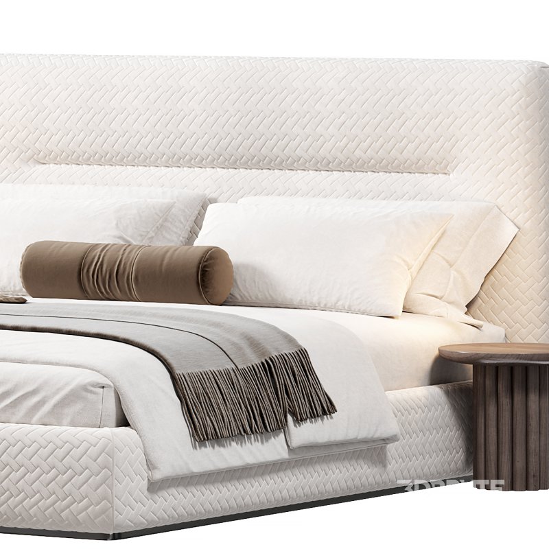 Bed with upholstered headboard Oliva by Livemaster Image 1