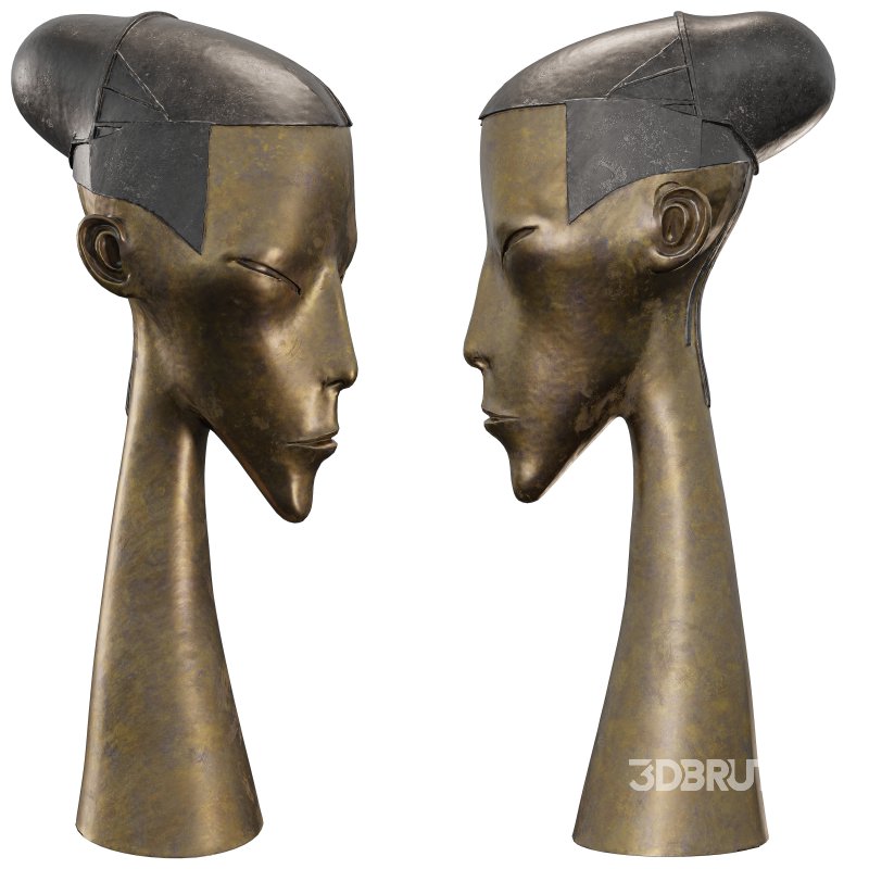 Modern Elongated Head Bronze Sculpture Image 5