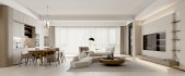 Modern living room and dining room interior scene - Thumbnail 1