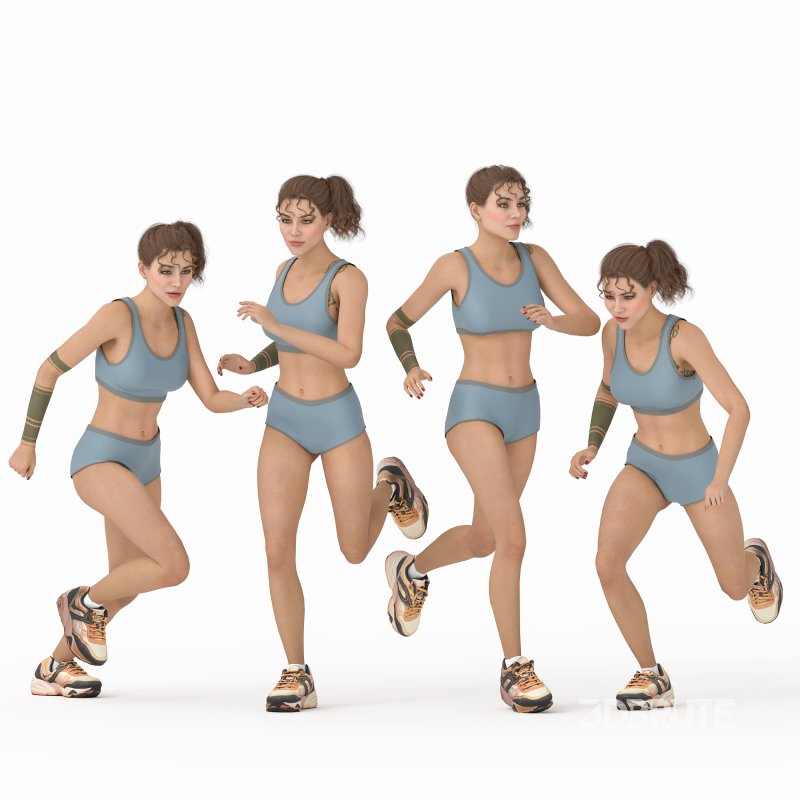 Runner Woman 04 Poses Image 3