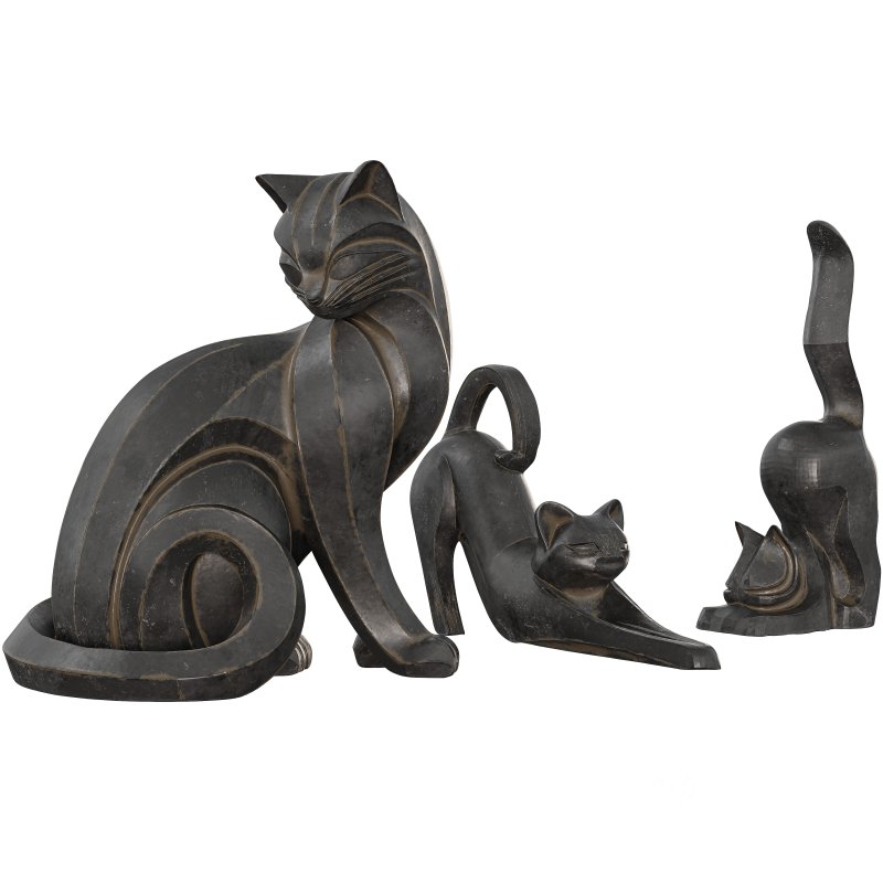 3 Cat Set Statue Image 2