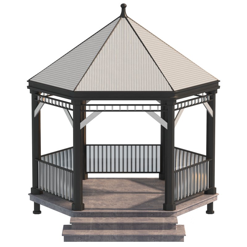 Modern Glass & Steel Gazebo Image 4