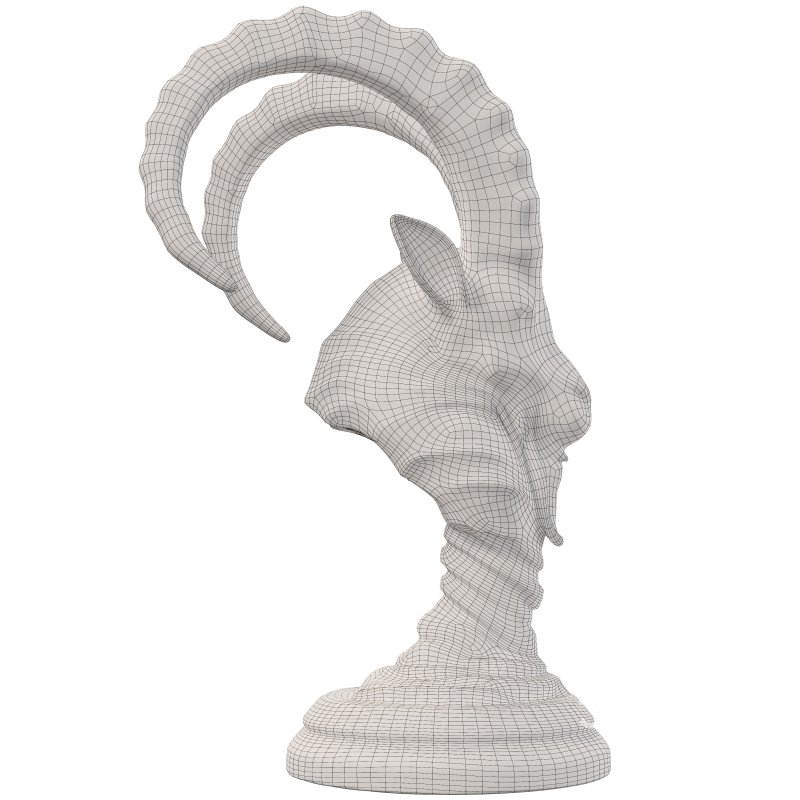 Majestic Ram Head Sculpture Image 5