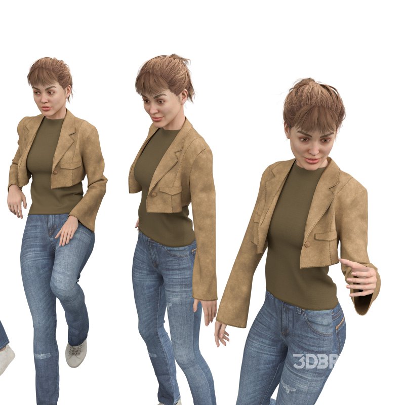 casual woman with Leather Jacket Image 5