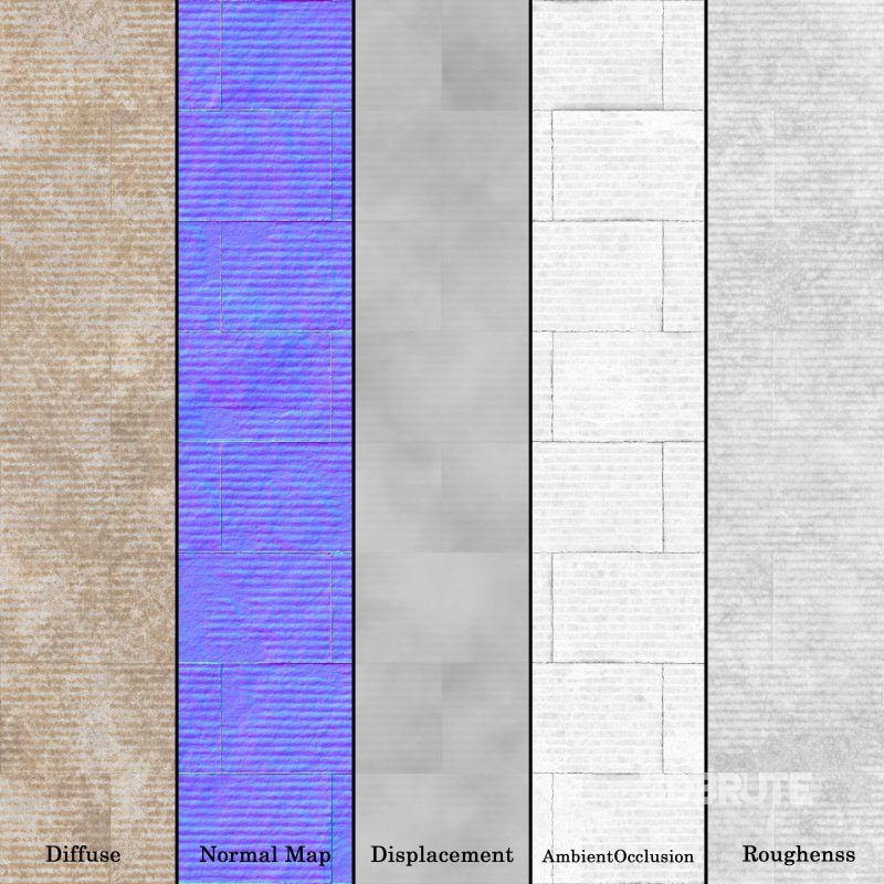 Ribbed Split Face Travertine 05 (Seamless) Image 7