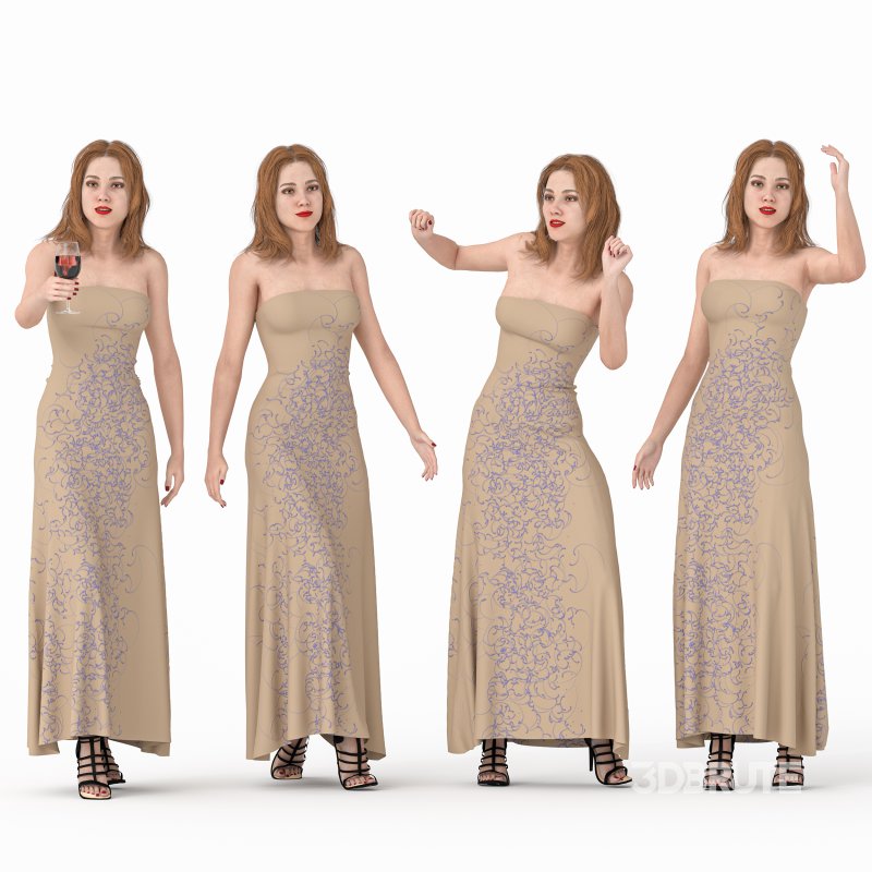 Party Woman in 04 Poses Image 3