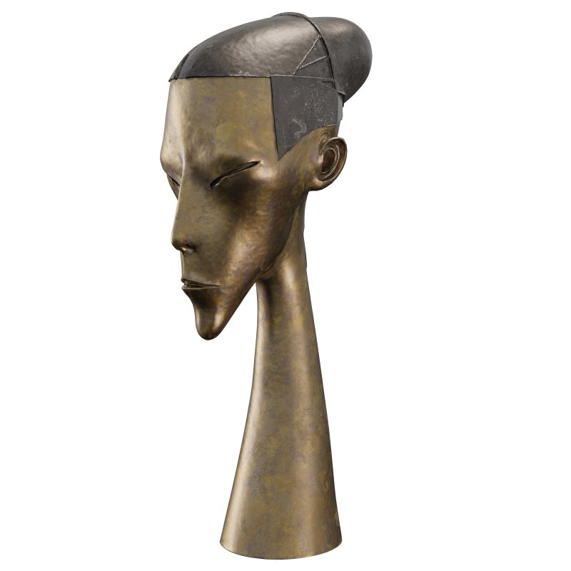 Modern Elongated Head Bronze Sculpture Image 3