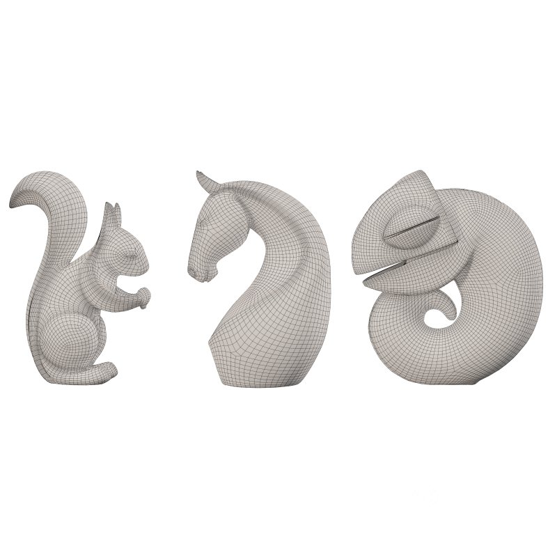 Animals_Squirrel_Horse_Chameleon_Statue Image 1