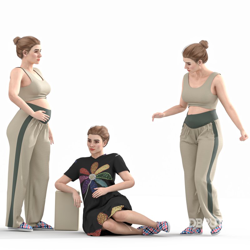 Pregnant woman 03 poses Image 3