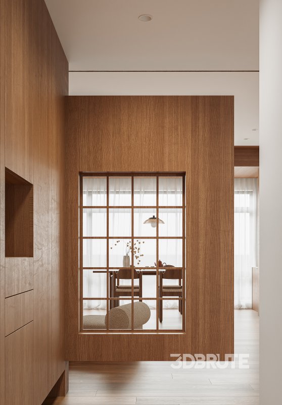 Modern living room and dining room interior scene Image 6