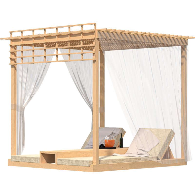 Relaxing Canopy – Modern Outdoor Lounge 3D Scene Image 6