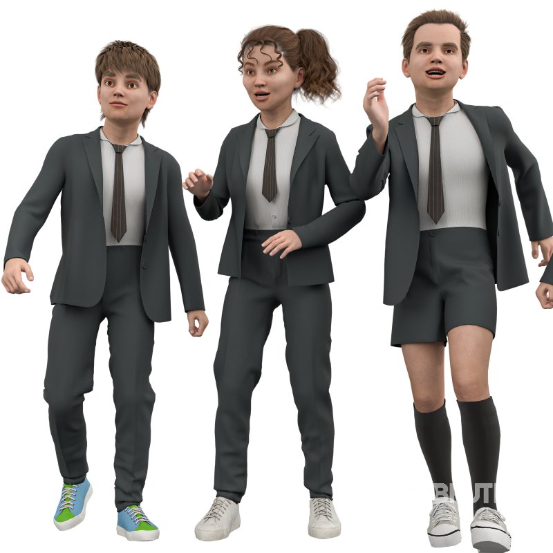 School Girls and Boy Uniform Image 3