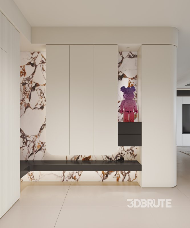 Modern living room and dining room interior scene Image 16