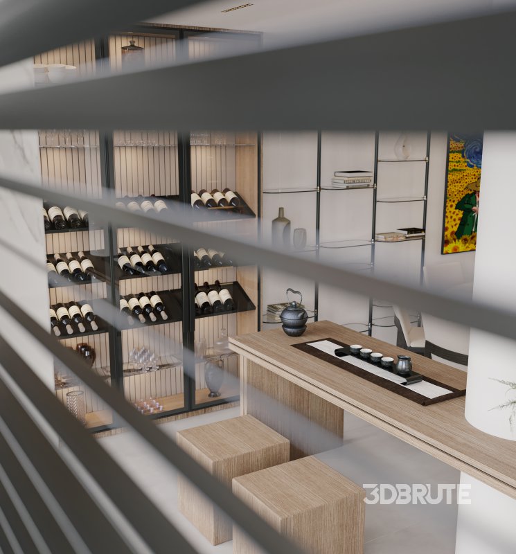 Modern living room and dining room interior scene Image 5