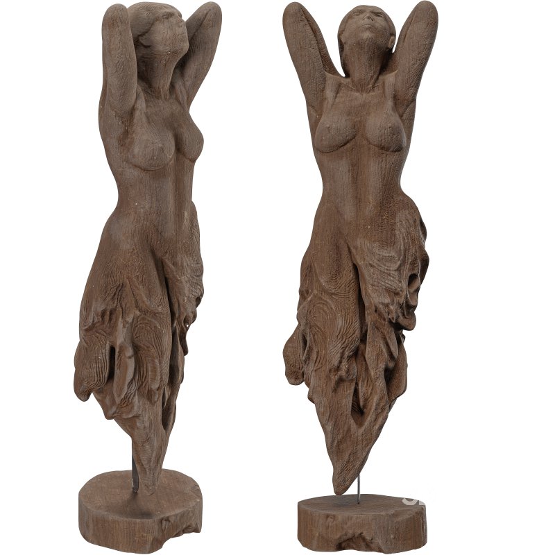 Wooden Woman Stand Statue Image 6