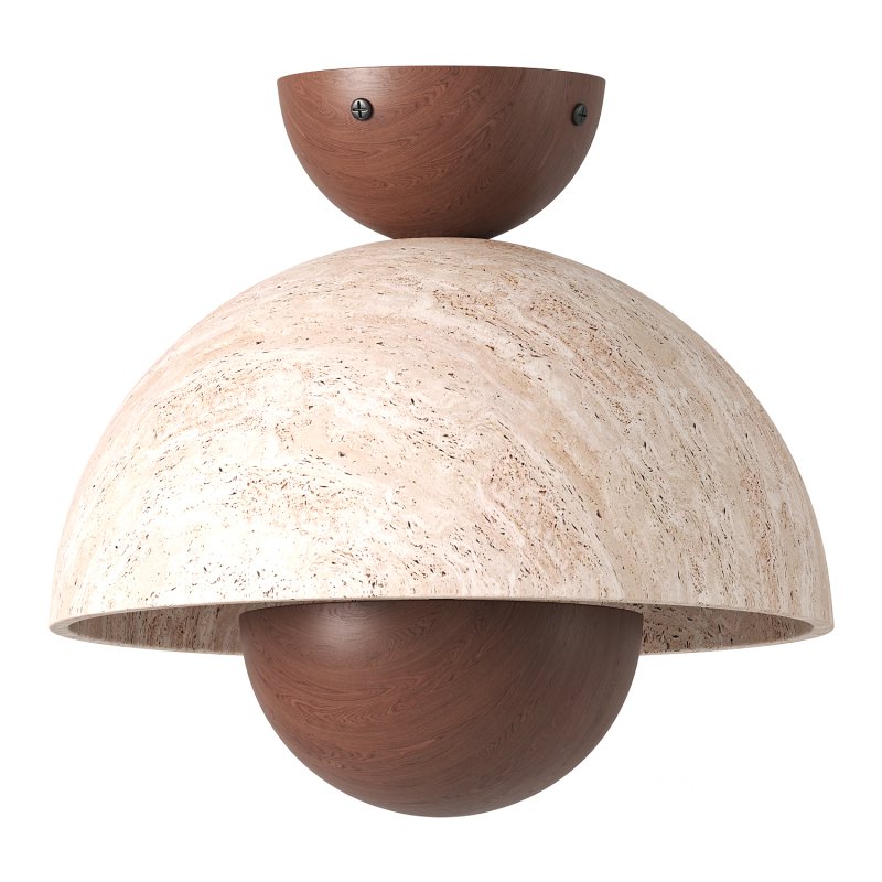 Nerio Travertine Ceiling Light Image 4