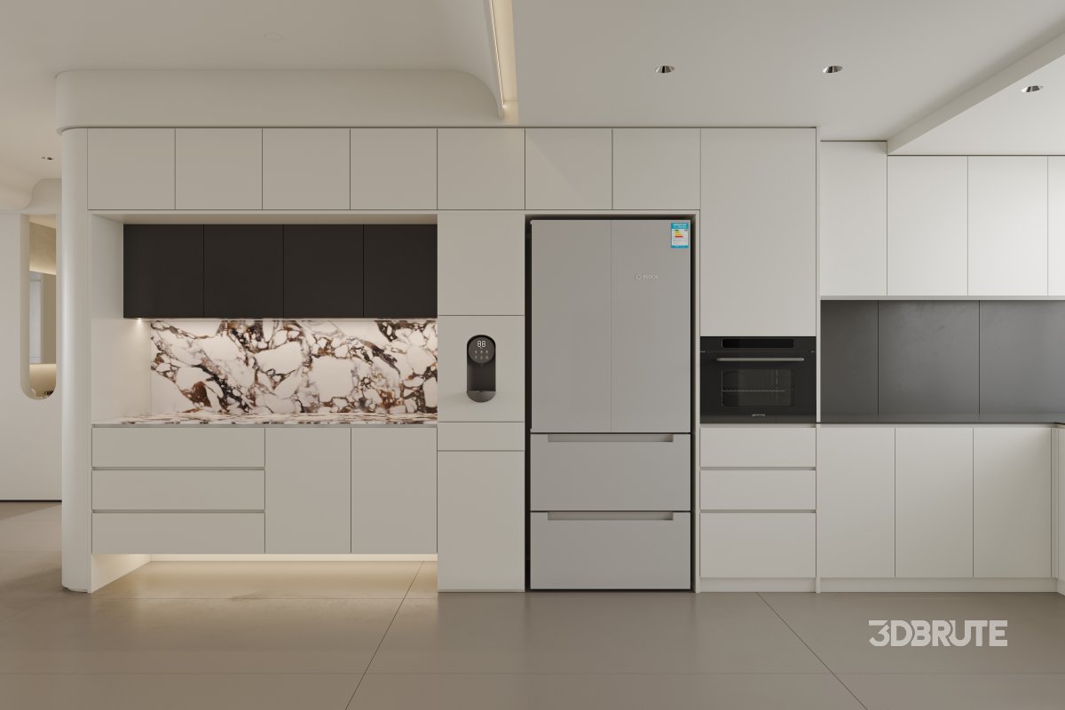 Modern living room and dining room interior scene Image 10