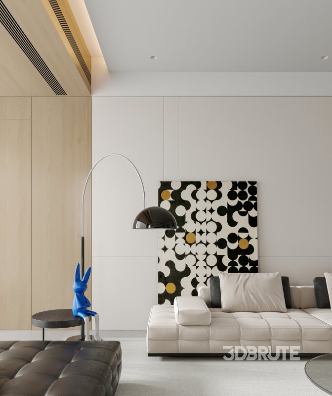 Modern living room and dining room interior scene Image 5