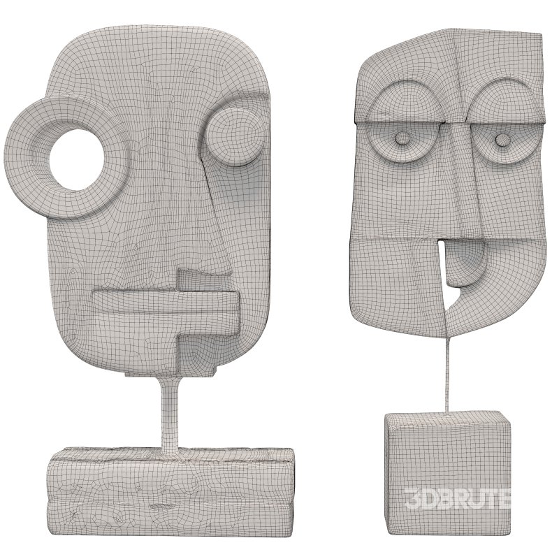 Abstract Tribal Mask Sculpture Image 2