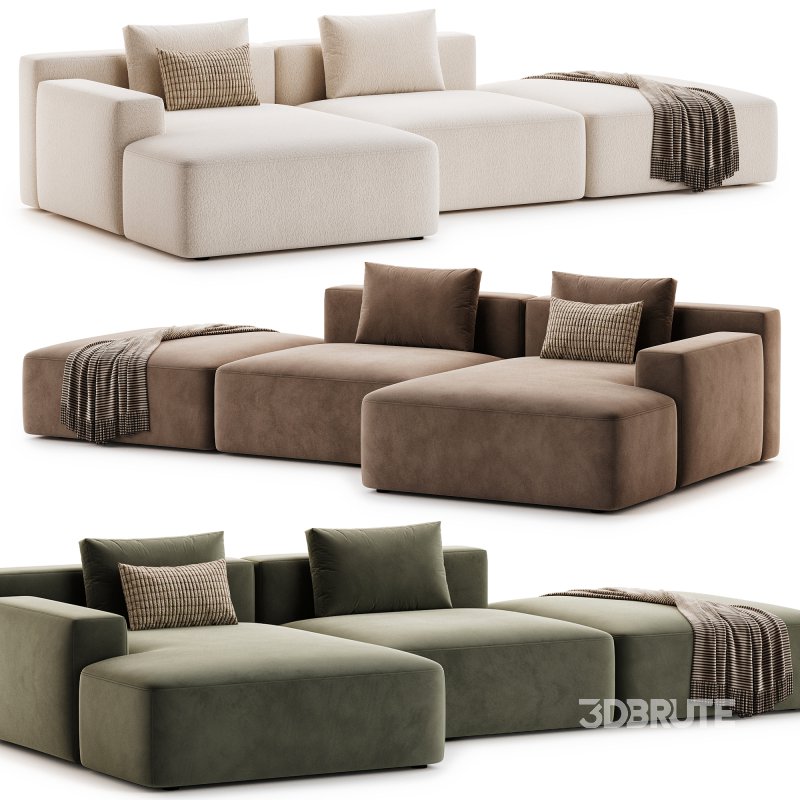 Marino Suedette Sectional Sofa Image 1