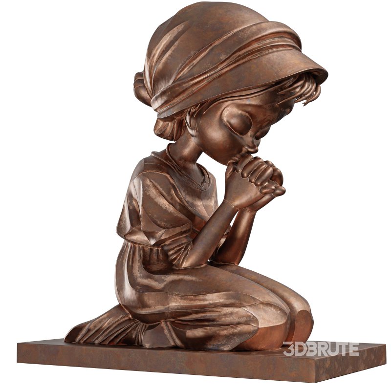 Prayer Girl Statue Image 2