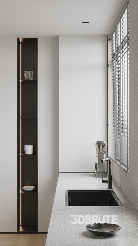 Modern living room and dining room interior scene Image 4