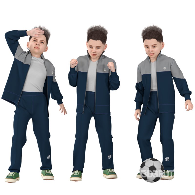 Sport Kid Boy in 03 Poses Image 3