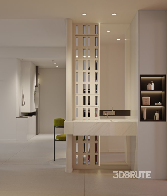 Modern living room and dining room interior scene Image 3
