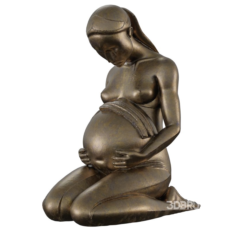 Antique Pregnant Mothers Embrace Image 2