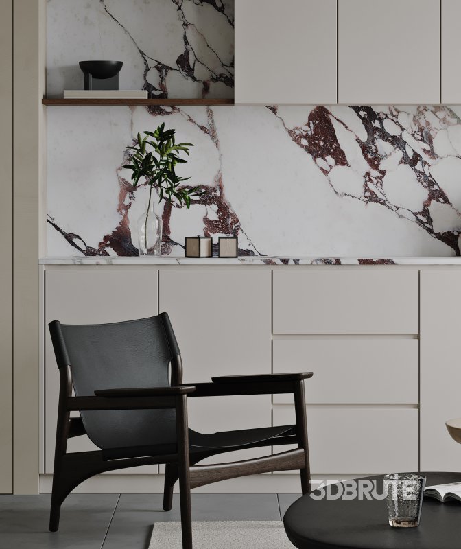 Modern living room and dining room interior scene Image 2