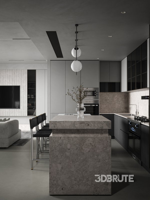 living room dining room kitchen Image 4