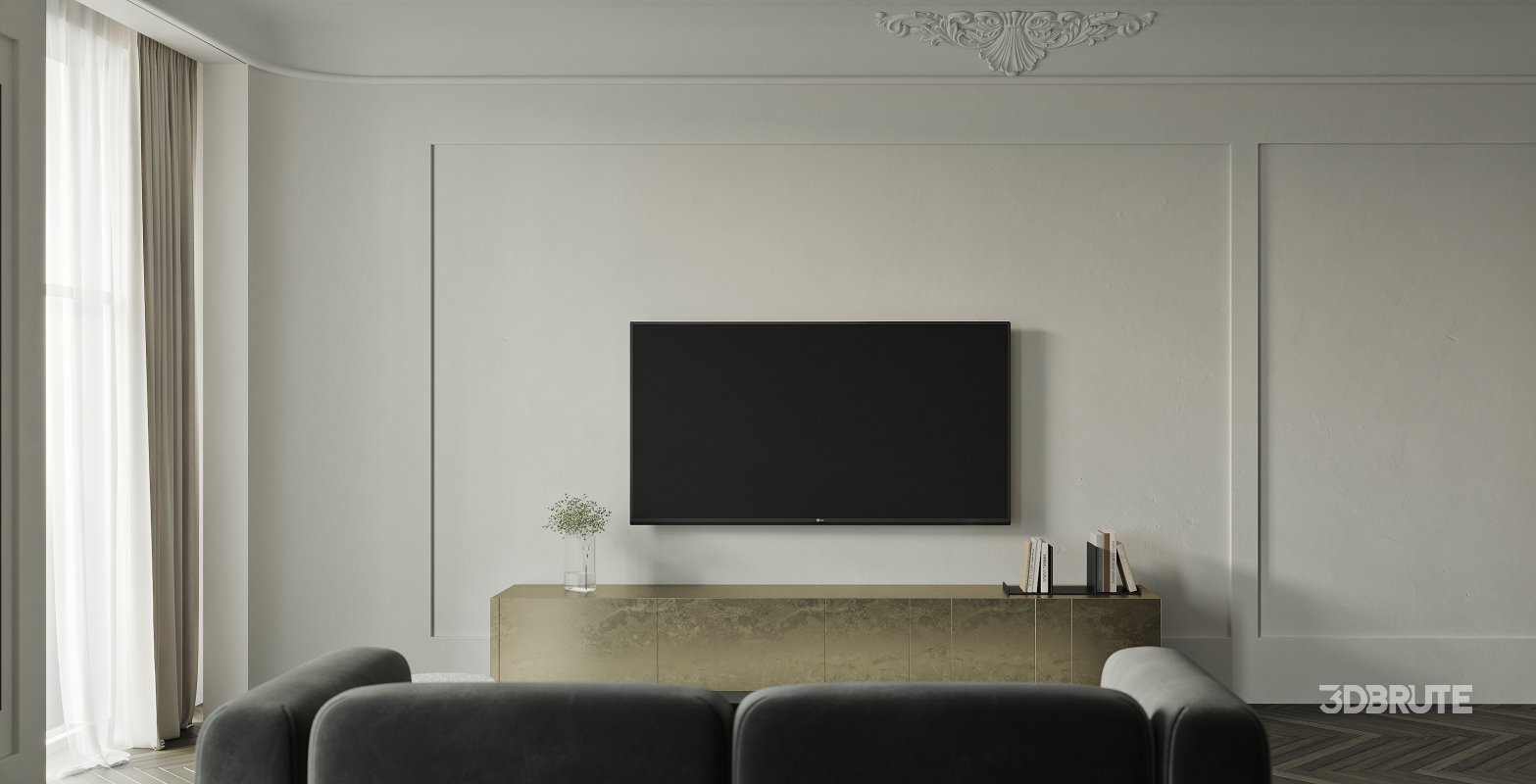 Modern living room and dining room interior scene Image 9