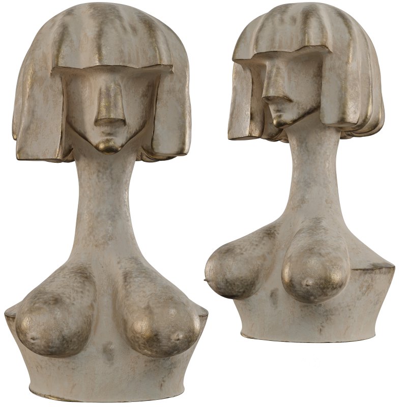 Ancient Stone Bust – Minimalist Female Figure Image 5