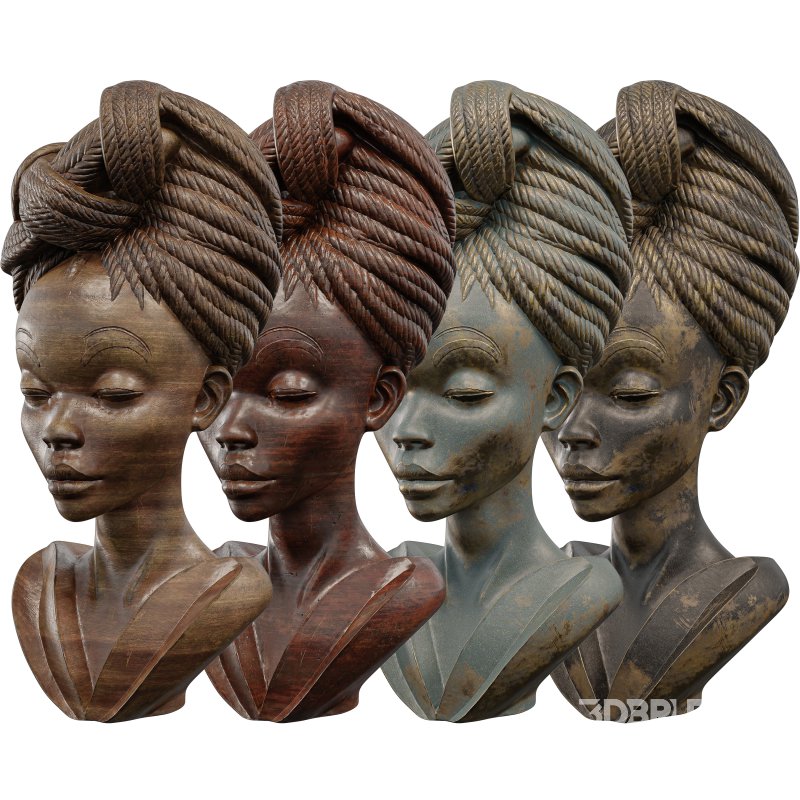 Elegant Braided Bust Sculpture Image 2