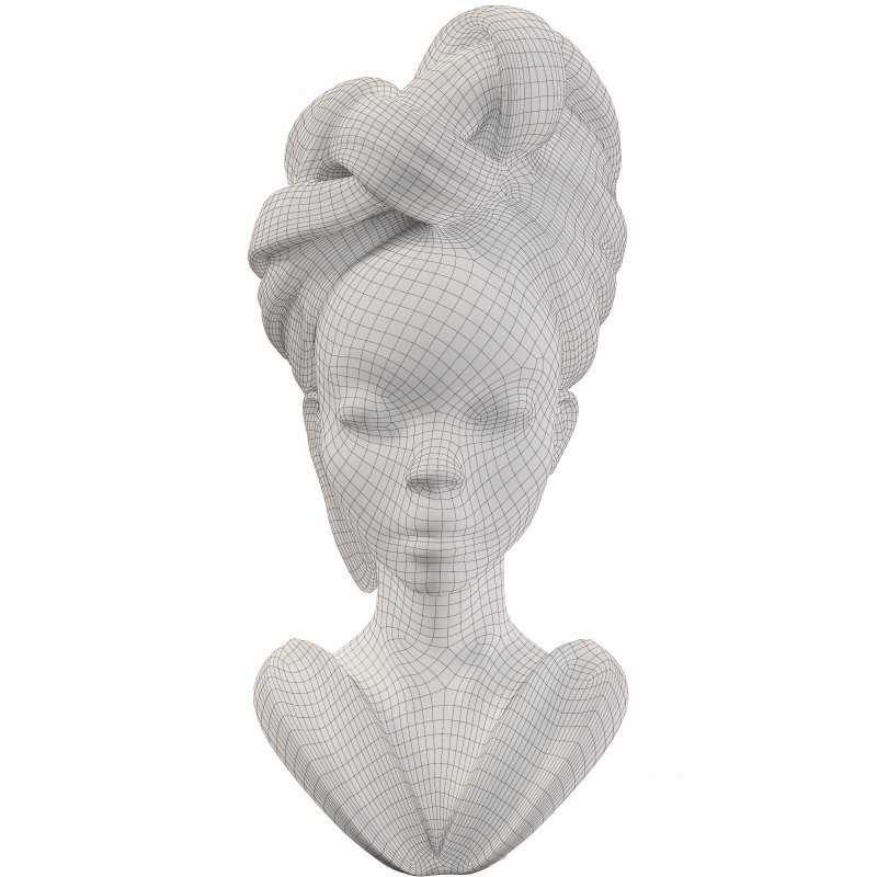 Elegant Braided Bust Sculpture Image 1
