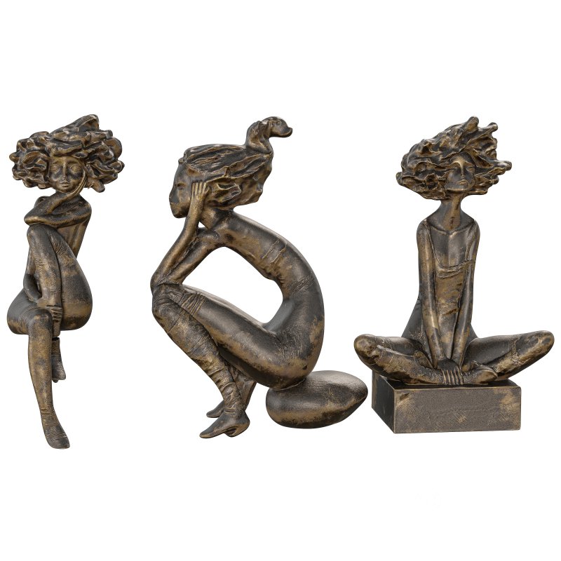 Antique Stylized Girl Collection Statue Image 3